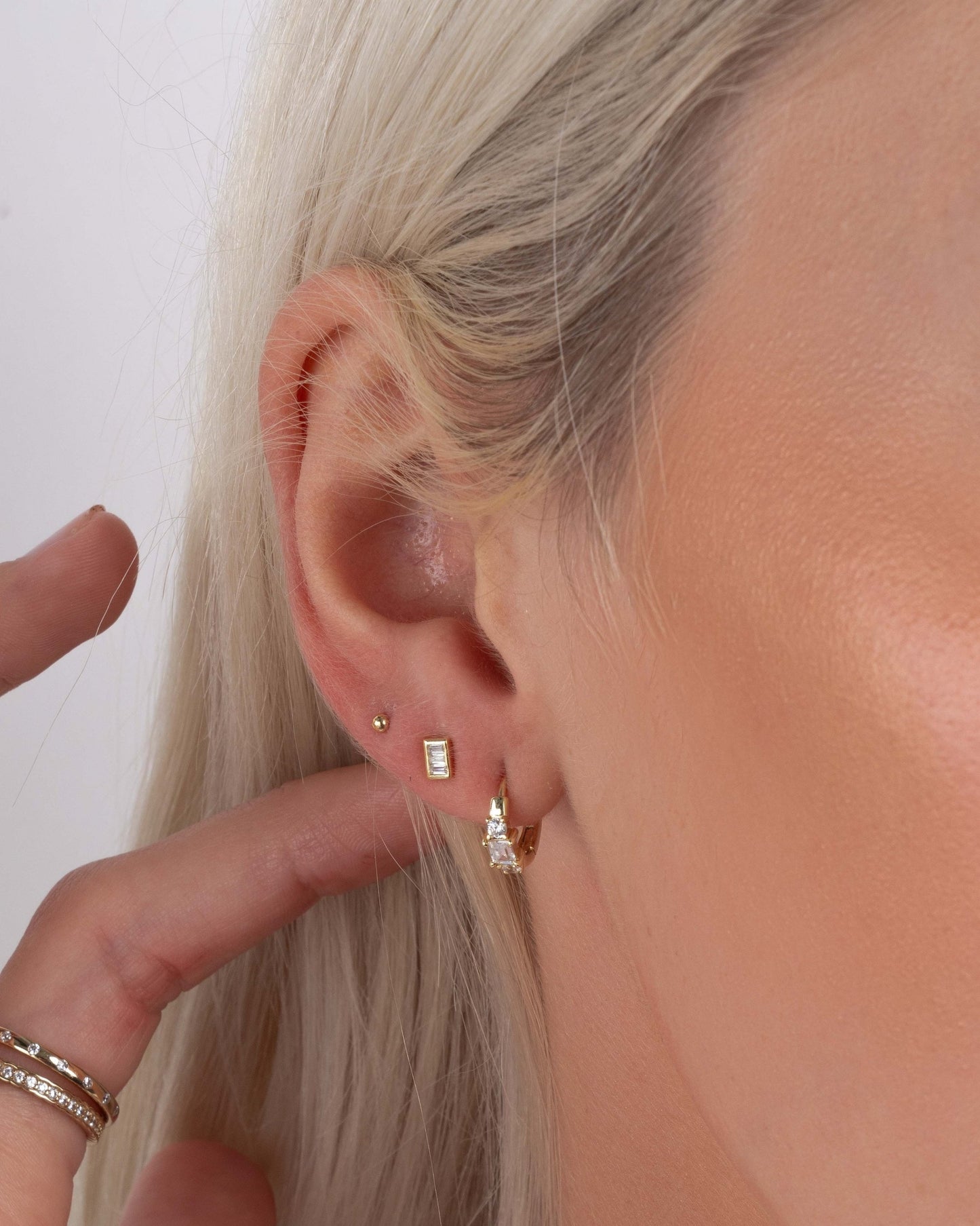 Tiny Baguette Studs