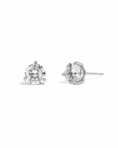 6.5mm Round Solitaire Stud Earrings