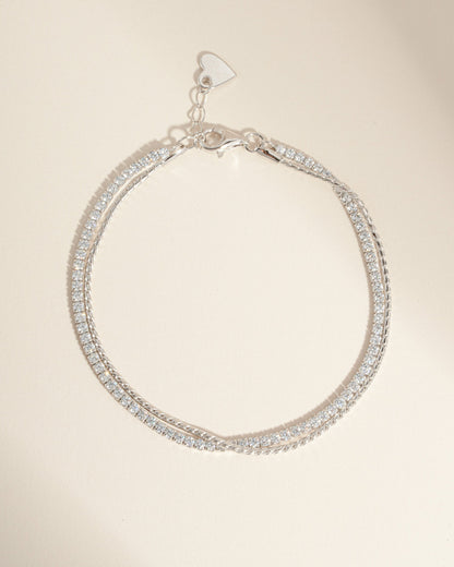 Tennis & Chain Bracelet Set