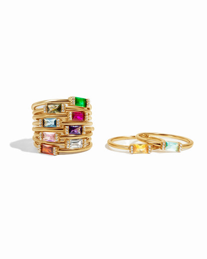 Citrine Simple Baguette Ring