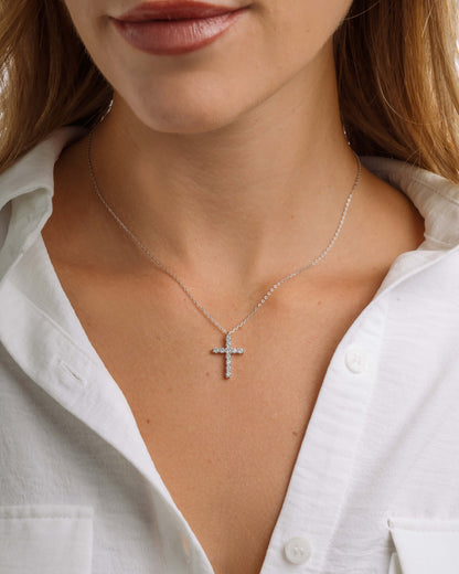Large Studded Cross Necklace