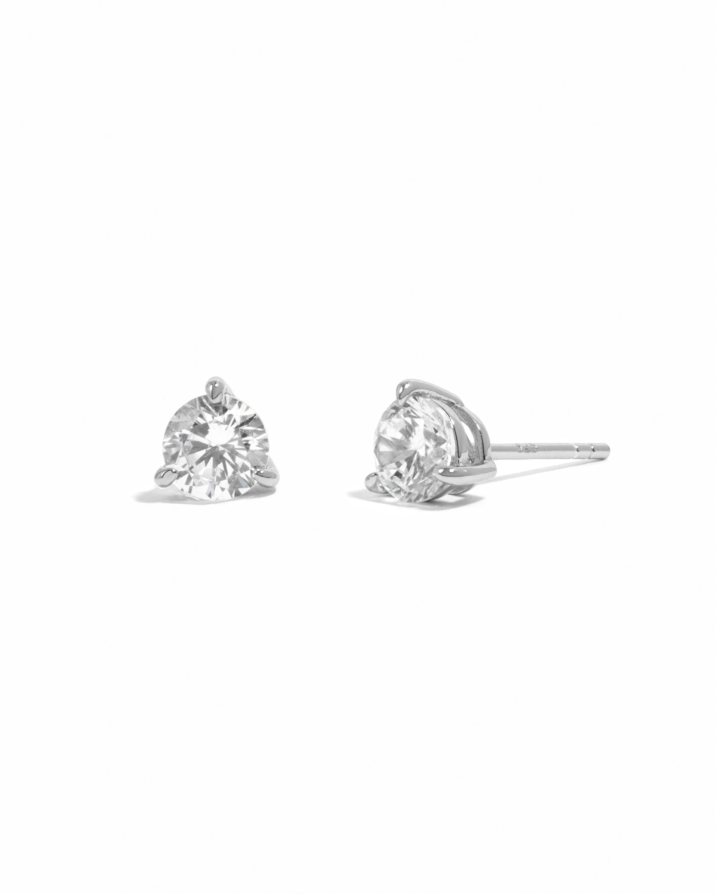 5mm Round Solitaire Stud Earrings (Multiple Sizes Available)