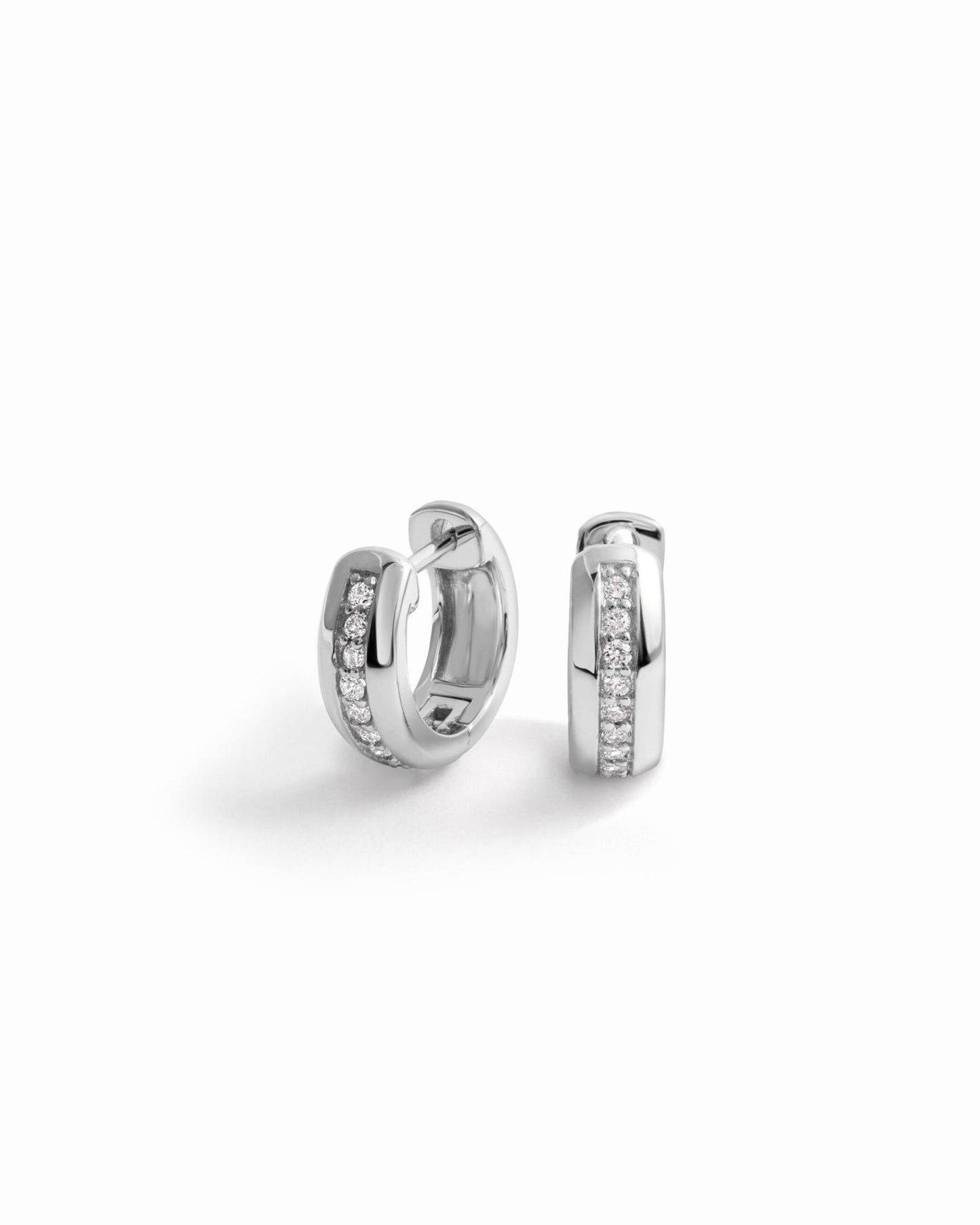 Stripe Diamond Huggie Earrings