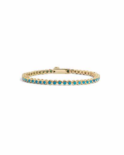 Turquoise Bezel Tennis Bracelet