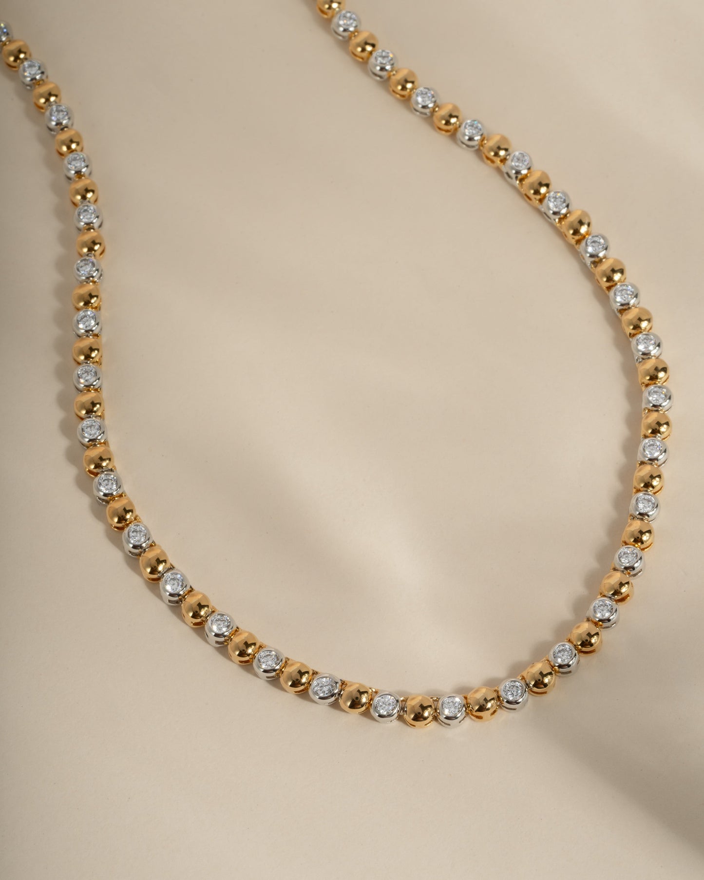 Mixed Metal Tennis Necklace