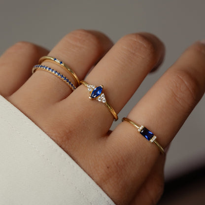 Sapphire Simple Baguette Ring