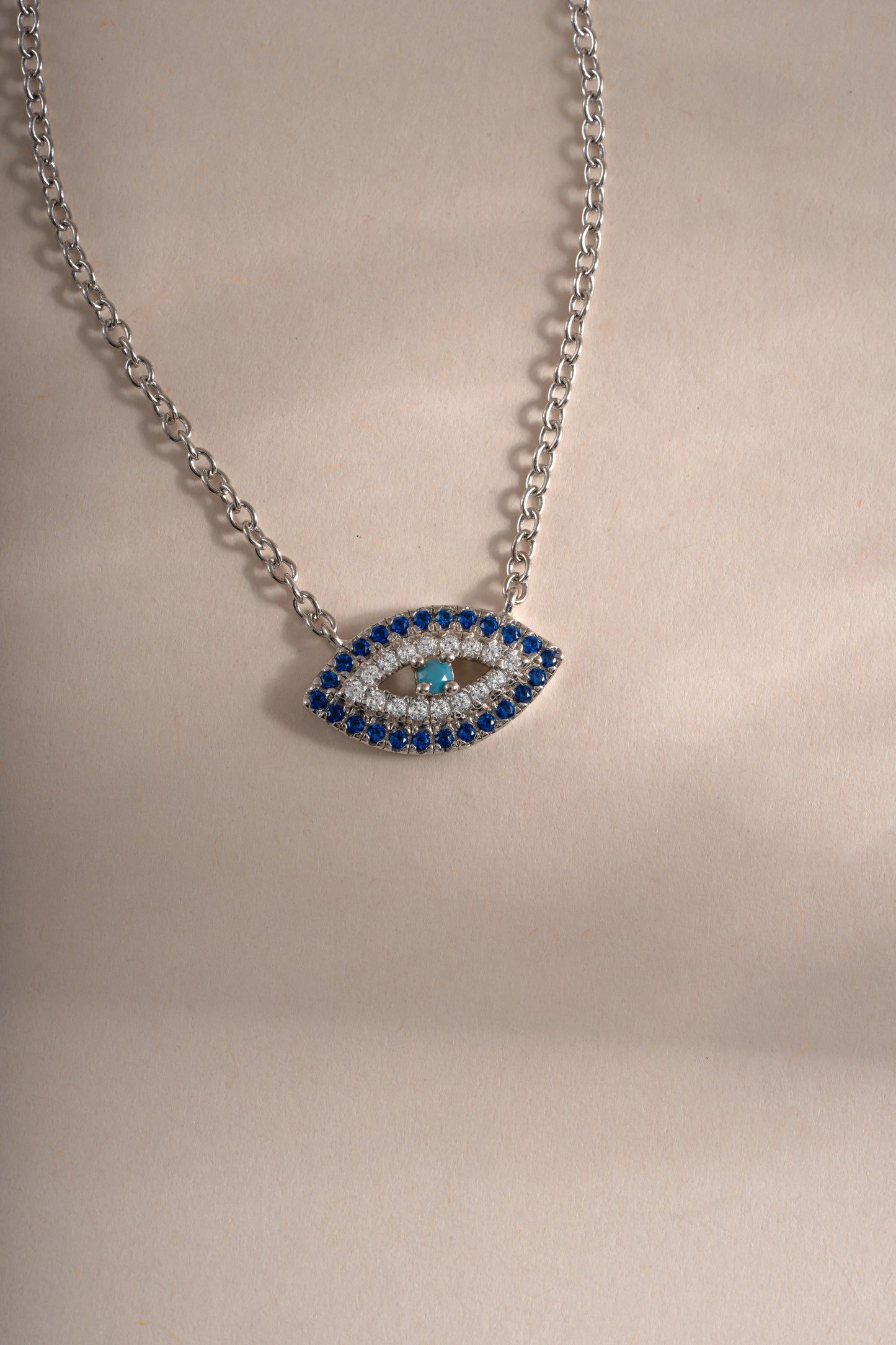 Sapphire Evil Eye Necklace
