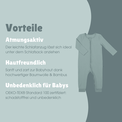 Schlafanzug mit Bündchen | Essential Mint