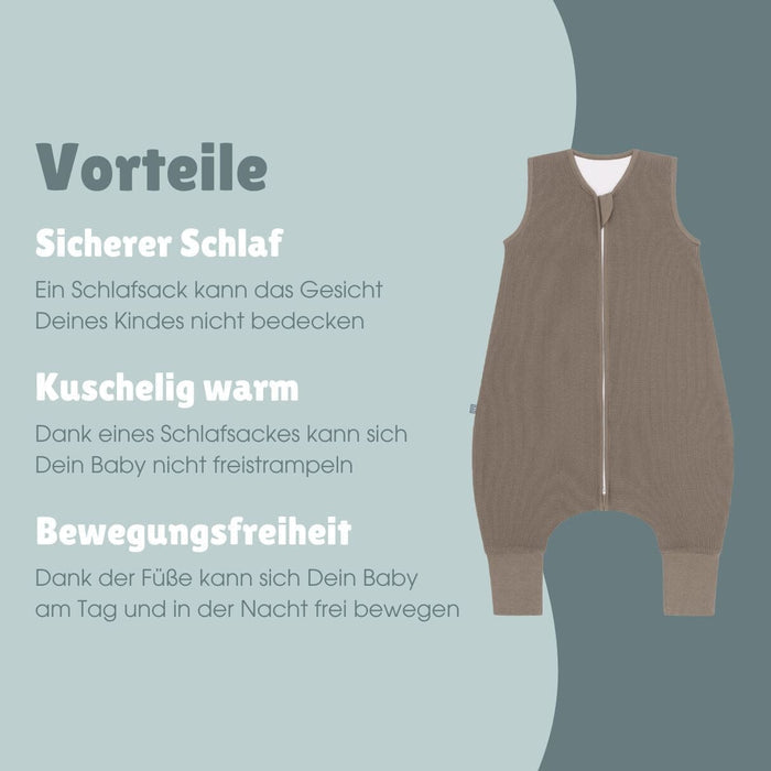 Schlafsack mit Füßen 1.0 TOG | Essential Taupe