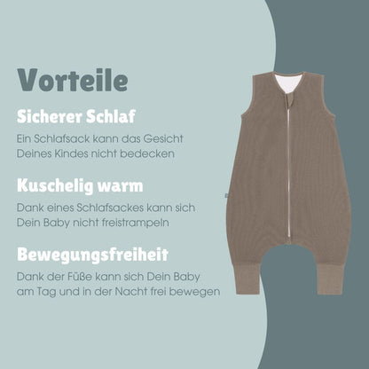 Schlafsack mit Füßen 1.0 TOG | Essential Taupe
