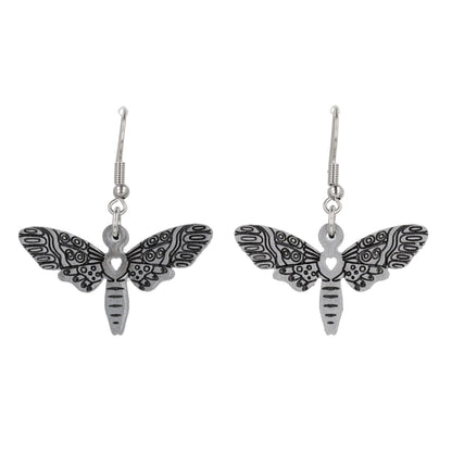 Silver Moth Earrings
