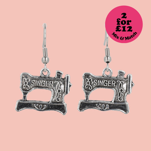 Singer Sewing Machine Earrings