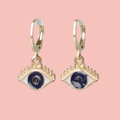 Small Eye Hoop Earrings