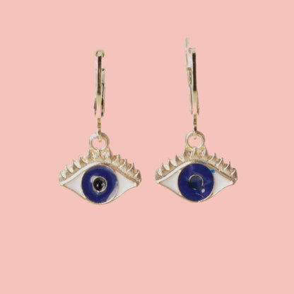 Small Eye Hoop Earrings