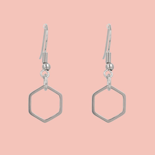 Small Hexagon Earrings