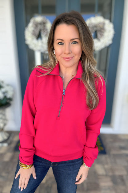 SPANX: AirEssentials Half Zip - Fuchsia - B Social Boutique