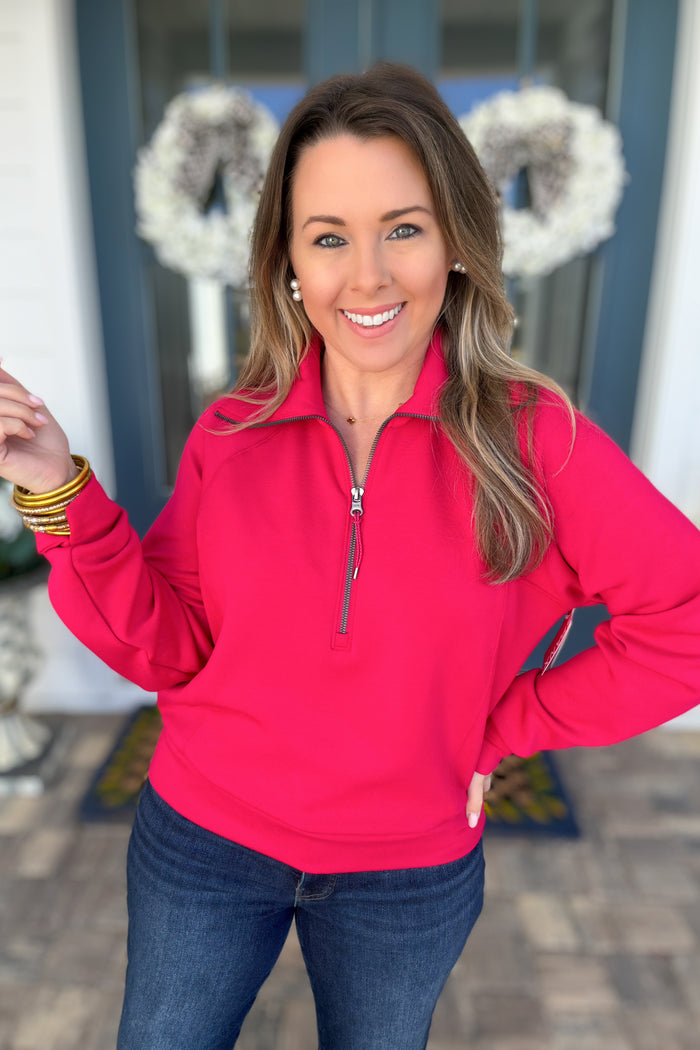 SPANX: AirEssentials Half Zip - Fuchsia - B Social Boutique