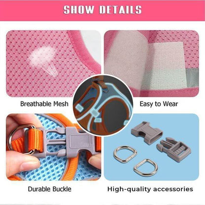üêï One Piece Pet Vest Leash ‚Äì Adjustable & breathable mesh