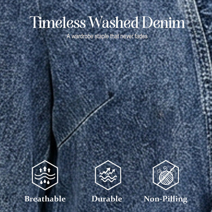 üß• LIMITED-TIME 49% OFF! ‚ú® Women's Denim Jacket ‚Äì Open-Front, Ruffle Trim, Lightweight, Classic Wash ‚ú®