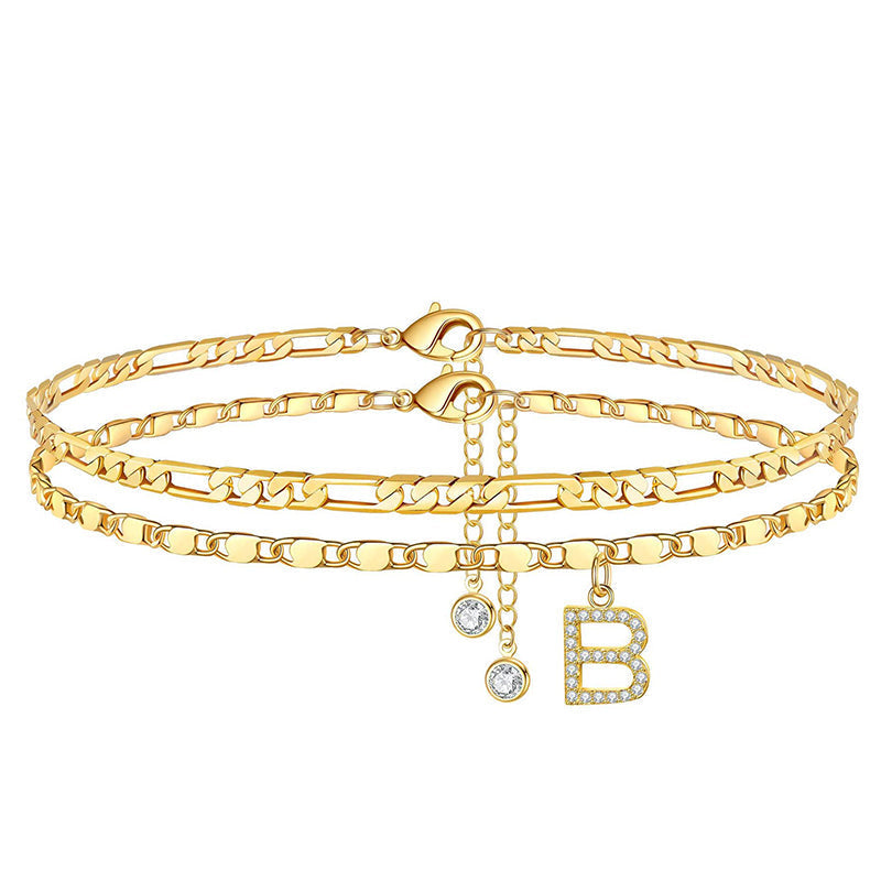 üíñ Layered Gold Ankle Bracelet for Women