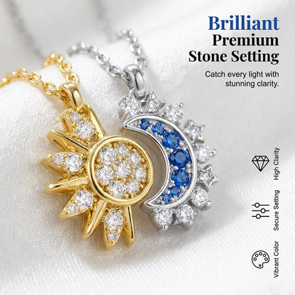 üì¢üì¢40% OFF !! ‚è∞Sun and Moon Pendant Necklace with Rhinestones