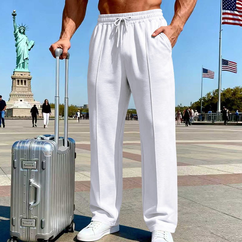 üí•Men's Elastic Waist Drawstring Straight Leg Pants