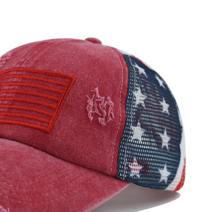 ‚è∞Distressed American Flag Mesh Baseball Cap