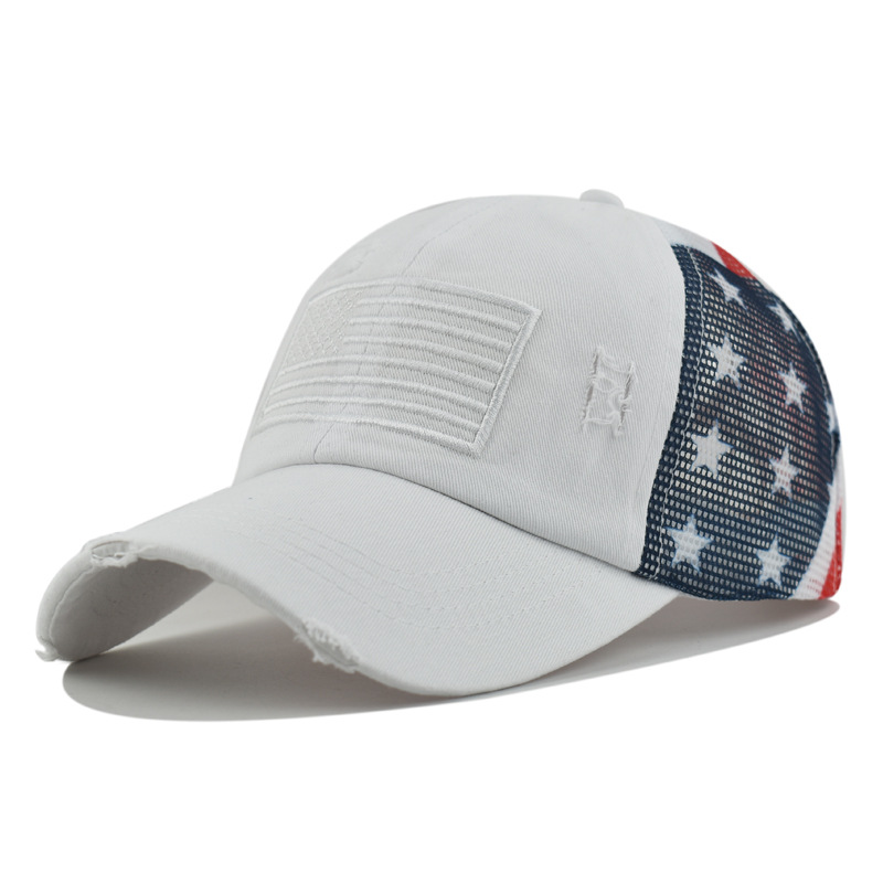 ‚è∞Distressed American Flag Mesh Baseball Cap