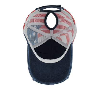 ‚è∞Distressed American Flag Mesh Baseball Cap