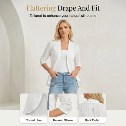 Women's Summer Lightweight Eyelet Cardigan ‚Äì Breathable, Open, Stylish Cover-Up üåä