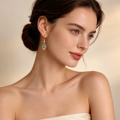 ‚ú®Sky Blue Drop Dangle Hoop Earrings