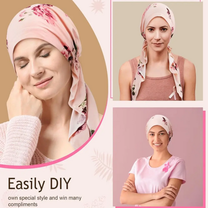 ‚ú® Women's Floral Print Pre-Tied Head Scarf Turban ‚Äì Soft, Elastic, Versatile üå∏