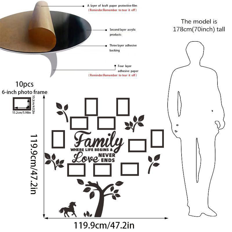 3D Family Tree Photo Frame Wall Stickerüè°üñºÔ∏è