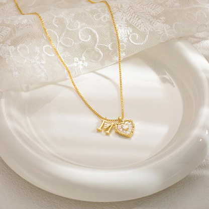 üíéüí• Heart Shaped Letters Micro Pave Chain Necklace ‚Äì Initial Pendant, Titanium Steel, Adjustable ‚ú®