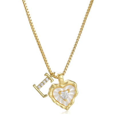 üíéüí• Heart Shaped Letters Micro Pave Chain Necklace ‚Äì Initial Pendant, Titanium Steel, Adjustable ‚ú®