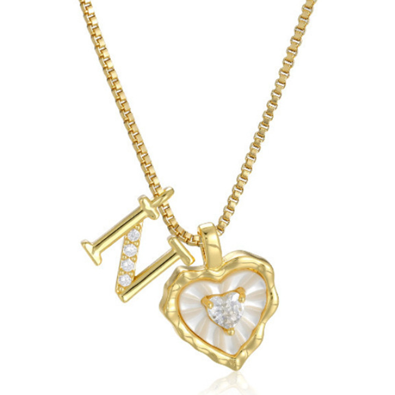 üíéüí• Heart Shaped Letters Micro Pave Chain Necklace ‚Äì Initial Pendant, Titanium Steel, Adjustable ‚ú®