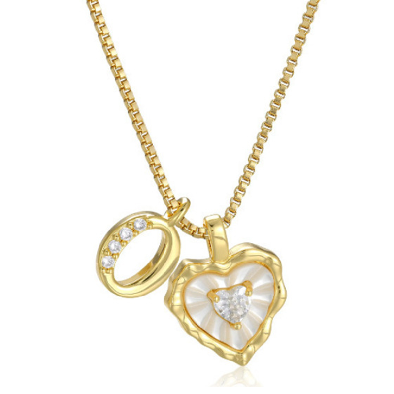 üíéüí• Heart Shaped Letters Micro Pave Chain Necklace ‚Äì Initial Pendant, Titanium Steel, Adjustable ‚ú®