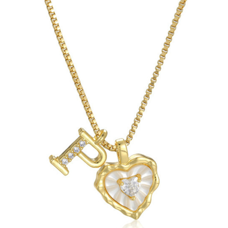 üíéüí• Heart Shaped Letters Micro Pave Chain Necklace ‚Äì Initial Pendant, Titanium Steel, Adjustable ‚ú®