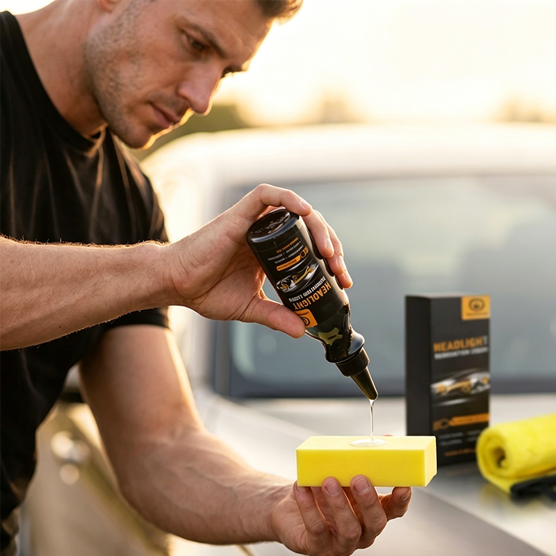 üöó LIMITED-TIME 30% OFF! üí• Ultimate Headlight Renovation Liquid ‚Äì Removes Yellowing, UV Protection, Kit Included ‚ú®