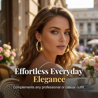 üéâ BUY 1 GET 1 FREE üéÅ Women's Minimalist Textured Hoop Earrings ‚Äì Diamond-Cut, Snap Closure, Everyday Glow ‚ú®