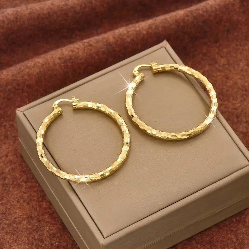 üéâ BUY 1 GET 1 FREE üéÅ Women's Minimalist Textured Hoop Earrings ‚Äì Diamond-Cut, Snap Closure, Everyday Glow ‚ú®
