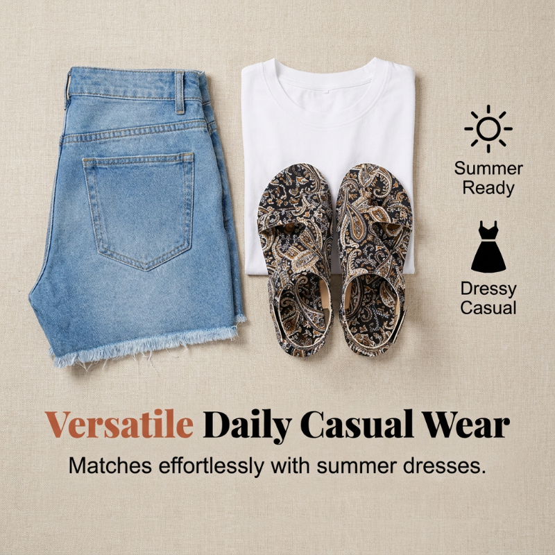 üì¢üì¢40% OFF !! ‚è∞Women's Ethnic Flat Slide Sandals