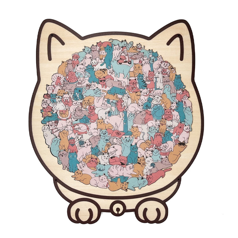 Adorable Cat-Shaped Wooden Jigsaw Puzzle üß©üê±