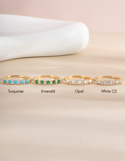 Emerald Stephanie Stacking Ring