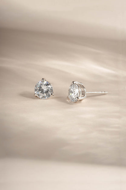 6.5mm Round Solitaire Stud Earrings