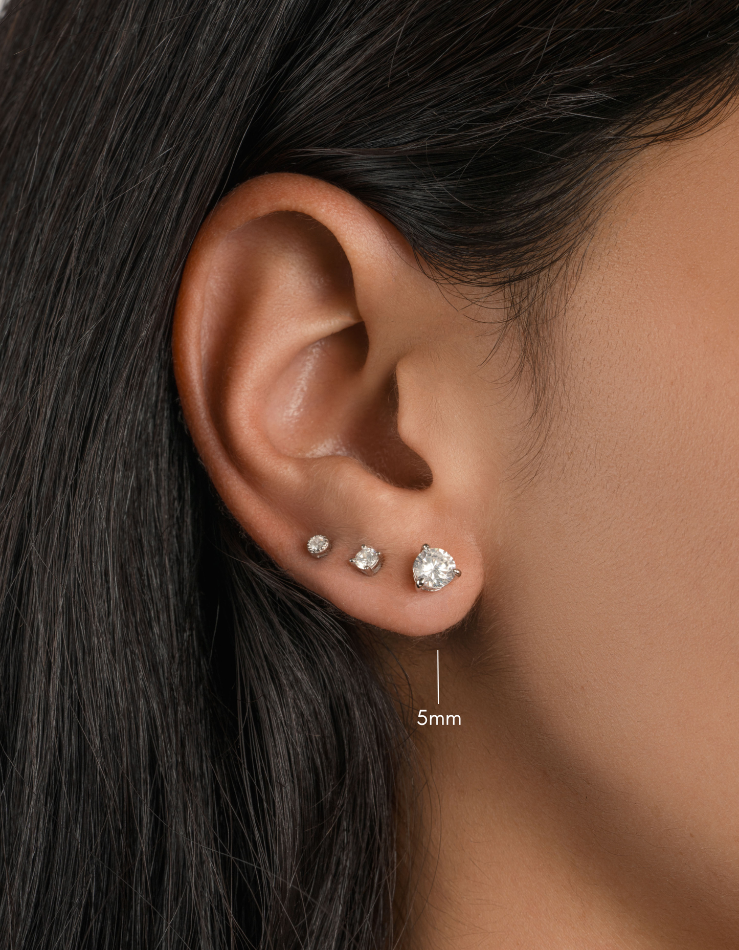 5mm Round Solitaire Stud Earrings (Multiple Sizes Available)