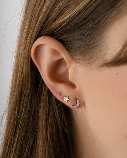Studded Moon Stud Earrings