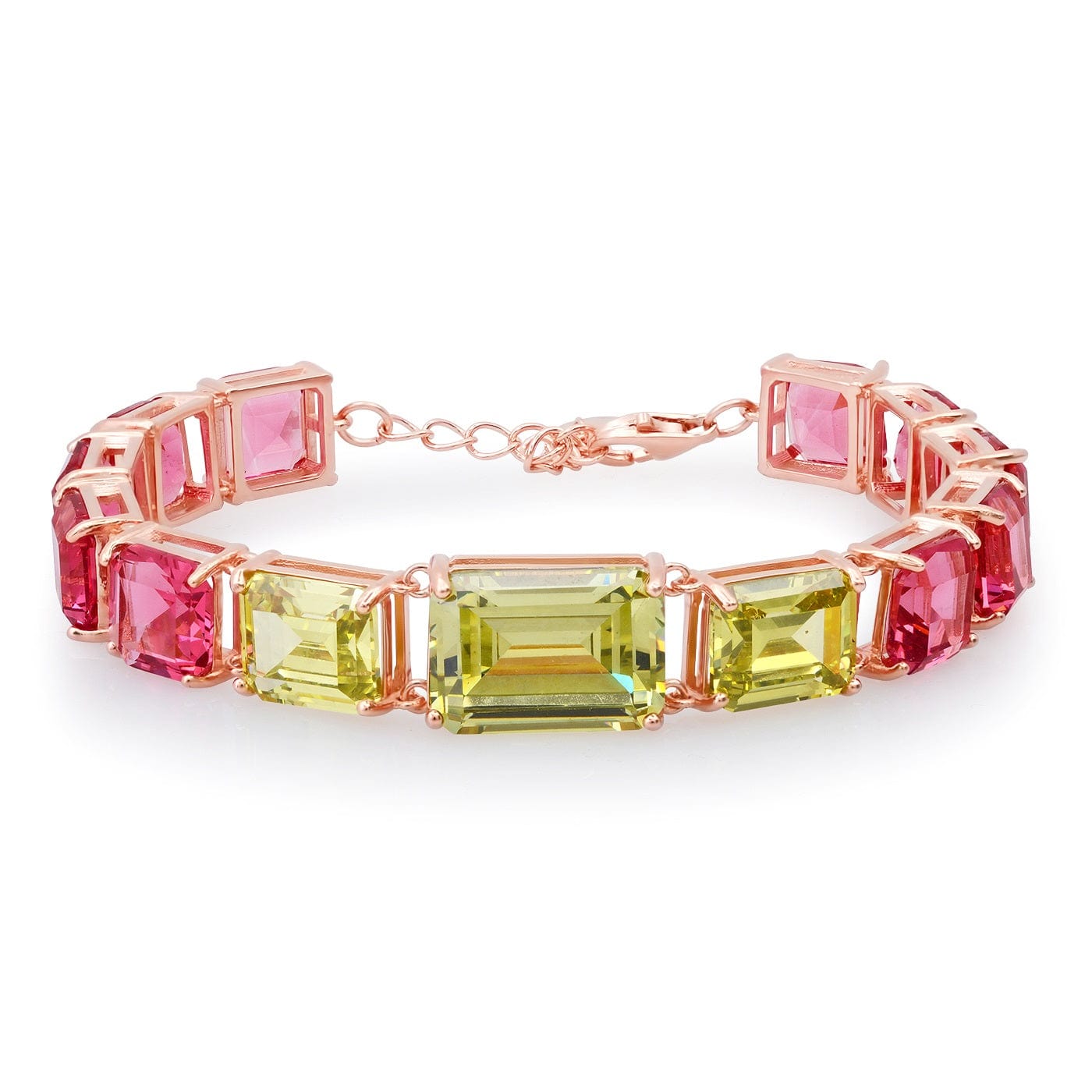 Chunky Emerald Cut Glass Bracelet