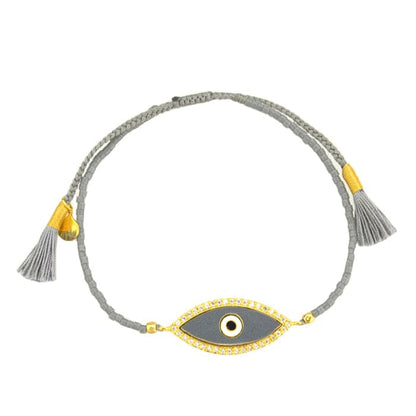 Enamel Evil Eye Tassel Bracelet