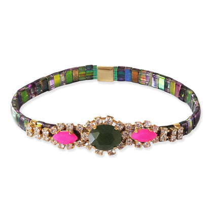 Gemstone Mosaic Tila Bracelet